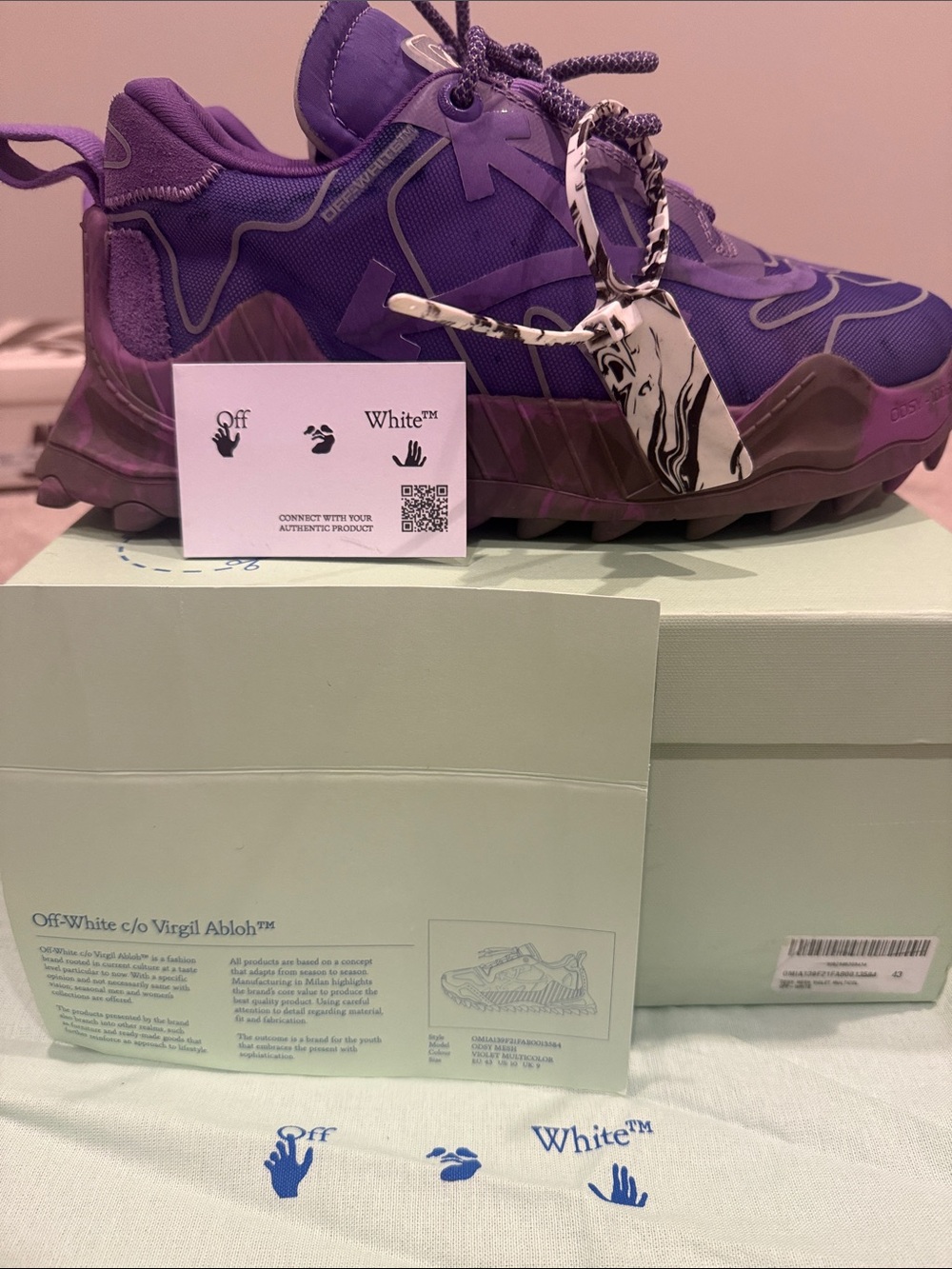 Off-White Mens ODSY Purple Sneakers